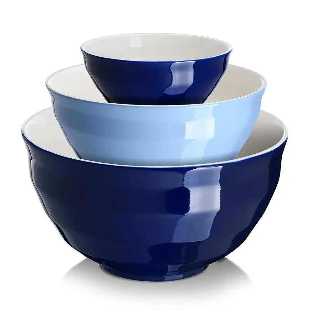 Mixing bowls, 4.25/2/0.5 Qt Ceramic Mixing Bowls for Kitchen, Large Salad...
